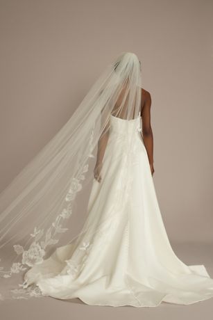 Reimagine Recycled Lace Chapel Veil | David's Bridal